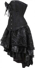 img 3 attached to Steampunk Corset And Bustier Skirt Set With Blouse By Grebrafan