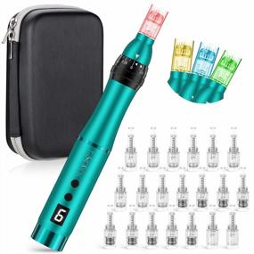 img 4 attached to Electric Microneedling Pen Professional Kit With 20 Replacement Cartridges And Storage Bag For Face And Body Home Use- Boost Collagen Production And Improve Skin Texture With Derma Pen.
