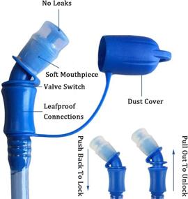 img 1 attached to Высококачественная 2-литровая гидраторная пузырь-сумка с изолированным рукавом, предотвращающим утечку - без BPA, идеально подходит для велосипедных прогулок, походов, кемпинга, охоты и бега