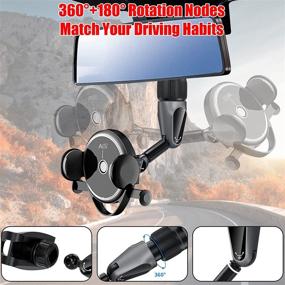 img 2 attached to 📱 Universal Rear View Mirror Phone Holder for Car 2022 - Rotating 360° Rearview Mirror Phone Mount, Multifunctional Clip for Vehicle Truck Back Seat