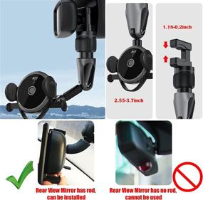 img 3 attached to 📱 Universal Rear View Mirror Phone Holder for Car 2022 - Rotating 360° Rearview Mirror Phone Mount, Multifunctional Clip for Vehicle Truck Back Seat