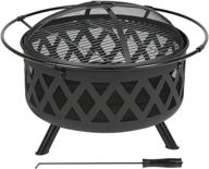 wostore 30-inch portable outdoor fire pit - perfect for camping, backyards, and patios - includes spark screen, poker, and wood burning firebowl logo