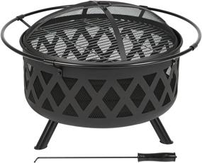 img 4 attached to Wostore 30-Inch Portable Outdoor Fire Pit - Perfect For Camping, Backyards, And Patios - Includes Spark Screen, Poker, And Wood Burning Firebowl
