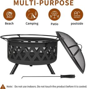 img 2 attached to Wostore 30-Inch Portable Outdoor Fire Pit - Perfect For Camping, Backyards, And Patios - Includes Spark Screen, Poker, And Wood Burning Firebowl