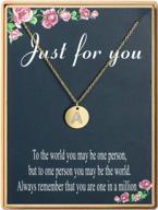 customized gold plated disc letter pendant necklace - personalized initial necklace for women and girls logo
