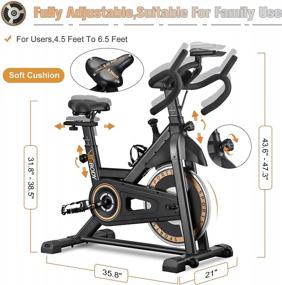img 1 attached to Get Fit With VIGBODY Stationary Indoor Cycling Bike: Comfortable Seat Cushion And LCD Monitor For Cardio Home Workout