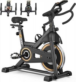 img 4 attached to Get Fit With VIGBODY Stationary Indoor Cycling Bike: Comfortable Seat Cushion And LCD Monitor For Cardio Home Workout