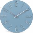modern style wooden wall clock - 12 inch silent non-ticking battery operated blue wall clock by jomparis logo