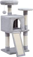 🐱 hoobro cat tree, 34.6-inch small cat tower with soft plush perch, for kittens, 3-tier cat condo furniture with scratching posts, anti-tipping design, sturdy build, indoor lg06sct03 logo