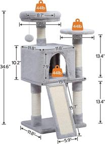 img 1 attached to 🐱 HOOBRO Cat Tree, 34.6-Inch Small Cat Tower with Soft Plush Perch, for Kittens, 3-Tier Cat Condo Furniture with Scratching Posts, Anti-Tipping Design, Sturdy Build, Indoor LG06SCT03