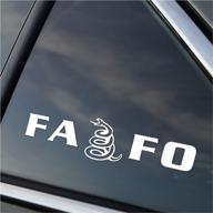 🐍 fafo gadsden snake window vinyl decal - matte white, yellow, red, or matte black (matte white) for enhanced seo logo
