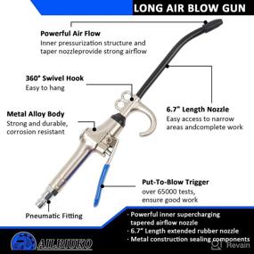 img 2 attached to 🔧 Versatile Ailbiuko Air Seat Blow Gun Kit for Trucks & Trailers: Tire Inflation & Dust Blowing with Coiled Air Hose