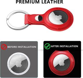 img 2 attached to 🔑 2-Pack Leather AirTag Case with Anti-Lost Keychain - Protective Keyring Holder Covers for Apple AirTags Tracker - Finder Wallet for Dog Keyring - Apple AirTag Accessories