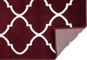 img 1 attached to Stylish And Versatile: Geometric Indoor Area Rugs For Your Home - Red/White 3Ft X 5Ft