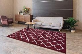 img 4 attached to Stylish And Versatile: Geometric Indoor Area Rugs For Your Home - Red/White 3Ft X 5Ft