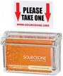 unbreakable outdoor business card holder with peel-and-stick convenience logo