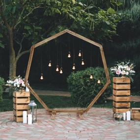 img 4 attached to Stunning Efavormart 7FT Heptagonal Wooden Arch For Weddings And Events - Perfect Photo Booth Backdrop Stand And Garden Decorations