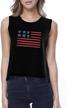 women's 4th of july american flag graphic tee tank crop top by funky junque logo