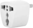 universal grounded adapter plug: convert eu/uk/au to us wall outlet - white logo