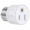 transform your light socket into a plug with e26/ e27 3 prong light socket adapter - heat-resistant outlet socket adapter for home & garage porch - efficient light bulb outlet converter (1) logo