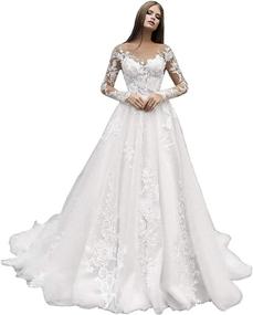 img 4 attached to 👗 Bridal Formal Women's Clothing - Wedding Dresses with Appliques