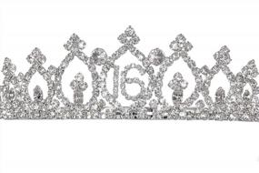 img 2 attached to Sparkling Crystal Tiara Crown For Sweet 16 - T1159 Birthday Party Crown