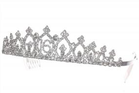 img 1 attached to Sparkling Crystal Tiara Crown For Sweet 16 - T1159 Birthday Party Crown