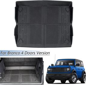 img 4 attached to DSTLCN All-Weather Cargo Mat Liner for Ford Bronco - 4-Door Bronco Accessories 2022/2021 - TPE Material - Protect and Organize Your Trunk