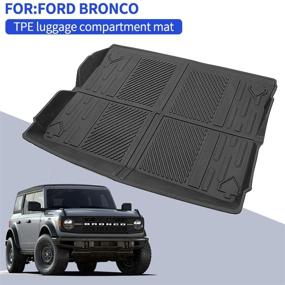 img 2 attached to DSTLCN All-Weather Cargo Mat Liner for Ford Bronco - 4-Door Bronco Accessories 2022/2021 - TPE Material - Protect and Organize Your Trunk