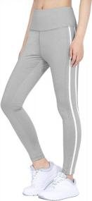 img 4 attached to DiShang Women'S Side Striped Leggings High Waist Yoga Pants