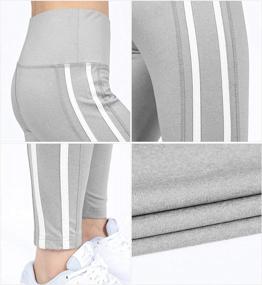 img 1 attached to DiShang Women'S Side Striped Leggings High Waist Yoga Pants