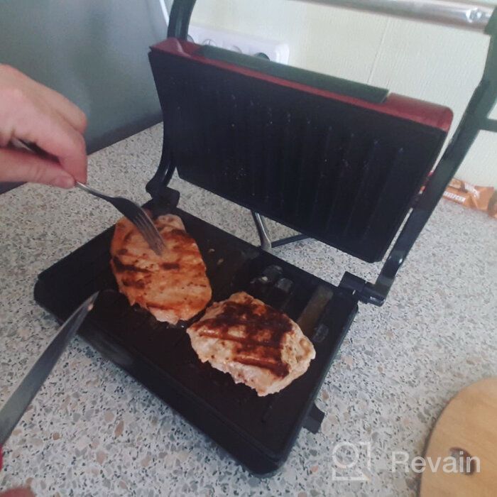 img 2 attached to Sandwich maker Kitfort KT-1609 Panini Maker, red review by Wiktor Jakuta ᠌