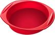 large 9-inch round silicone cake pan with quick release coating, non-stick european lfgb baking mold, bpa-free brownie pan in vibrant red color logo