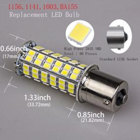 img 1 attached to 20-Pack Super White BA15S 1156 80 SMD 2835 LED 1141 1003 Interior Light Bulbs For Turn Signal Backup Reverse