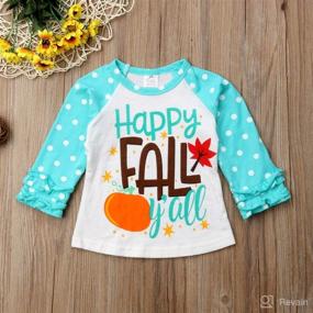 img 3 attached to Christmas Toddler Baby Girls Long Sleeve T-Shirt with Pumpkin Print and Ruffle Tops