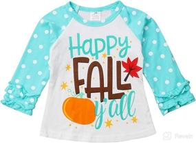 img 4 attached to Christmas Toddler Baby Girls Long Sleeve T-Shirt with Pumpkin Print and Ruffle Tops