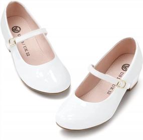img 4 attached to Девичьи туфли модели Мэри Джейн - принцесса балетные плоские туфли на низком каблуке для школы, вечеринки и свадьбы | Школьная обувь для маленьких/больших детей, возвращение в школу.