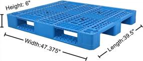 img 2 attached to Пластиковый поддон APOLLOLIFT с 4-сторонним входом, грузоподъемность 8800 фунтов, длина 39,5 дюйма, ширина 47,4 дюйма, высота 6 дюймов, синяя легкая стойка