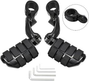 img 4 attached to 🏍️ [New Generation] Black Highway Footpegs for Touring Street Glide Road Glide Road King Electra Glide with 1.25 inch Engine Guard