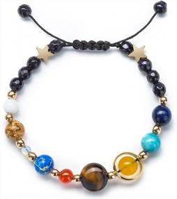 img 3 attached to Explore The Universe In Style: Fesciory Women'S Solar System Bracelet With Natural Stone Beads - Perfect Gifts For Girls