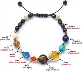 img 2 attached to Explore The Universe In Style: Fesciory Women'S Solar System Bracelet With Natural Stone Beads - Perfect Gifts For Girls