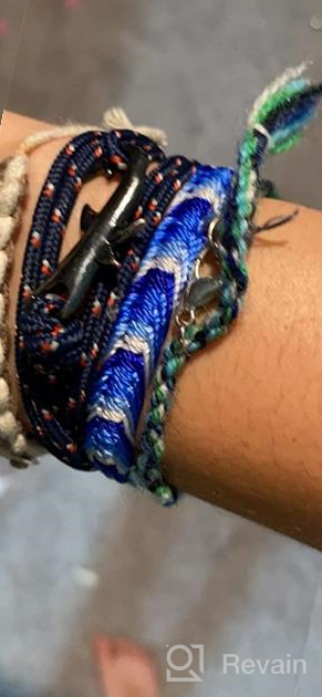 img 1 attached to Stylish Gun Black Alloy Shark Tail Hook Bracelet with Colorful Rope Link: Perfect Fashion Accessory review by Joel Briggs