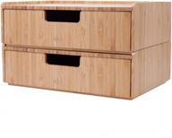 stackable bamboo drawer storage solution 2 pack combo set for office supplies, toiletries, cosmetics & more logo