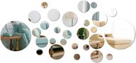 набор из 28 серебряных круглых наклеек на стену для самостоятельного украшения гостиной/спальни с зеркальной отделкой - aooyaoo solid circles логотип