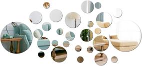 img 4 attached to Set Of 28 Silver Circle Wall Stickers For DIY Living Room/Bedroom Decoration With Mirrored Finish - Aooyaoo Solid Circles