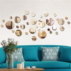 img 1 attached to Set Of 28 Silver Circle Wall Stickers For DIY Living Room/Bedroom Decoration With Mirrored Finish - Aooyaoo Solid Circles