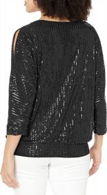 img 3 attached to Get Ready To Sparkle: JASAMBAC Women'S Glitter Cold Shoulder Party Tops
