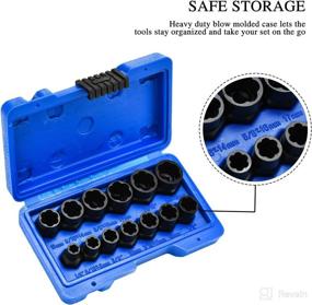 img 1 attached to 🔧 15-Piece Impact Socket Set with Bolt Extractor Tool Set and Ratchet - Metric/SAE, 3/8-Inch Drive