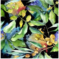 17.7in x 118in peel & stick wallpaper - tropical leaves w/lemon fruits black/green/yellow | haokhome 93147 logo