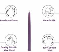dark purple 10 inch unscented dripless taper candles (4 pack) | candlenscent tapered candlesticks logo